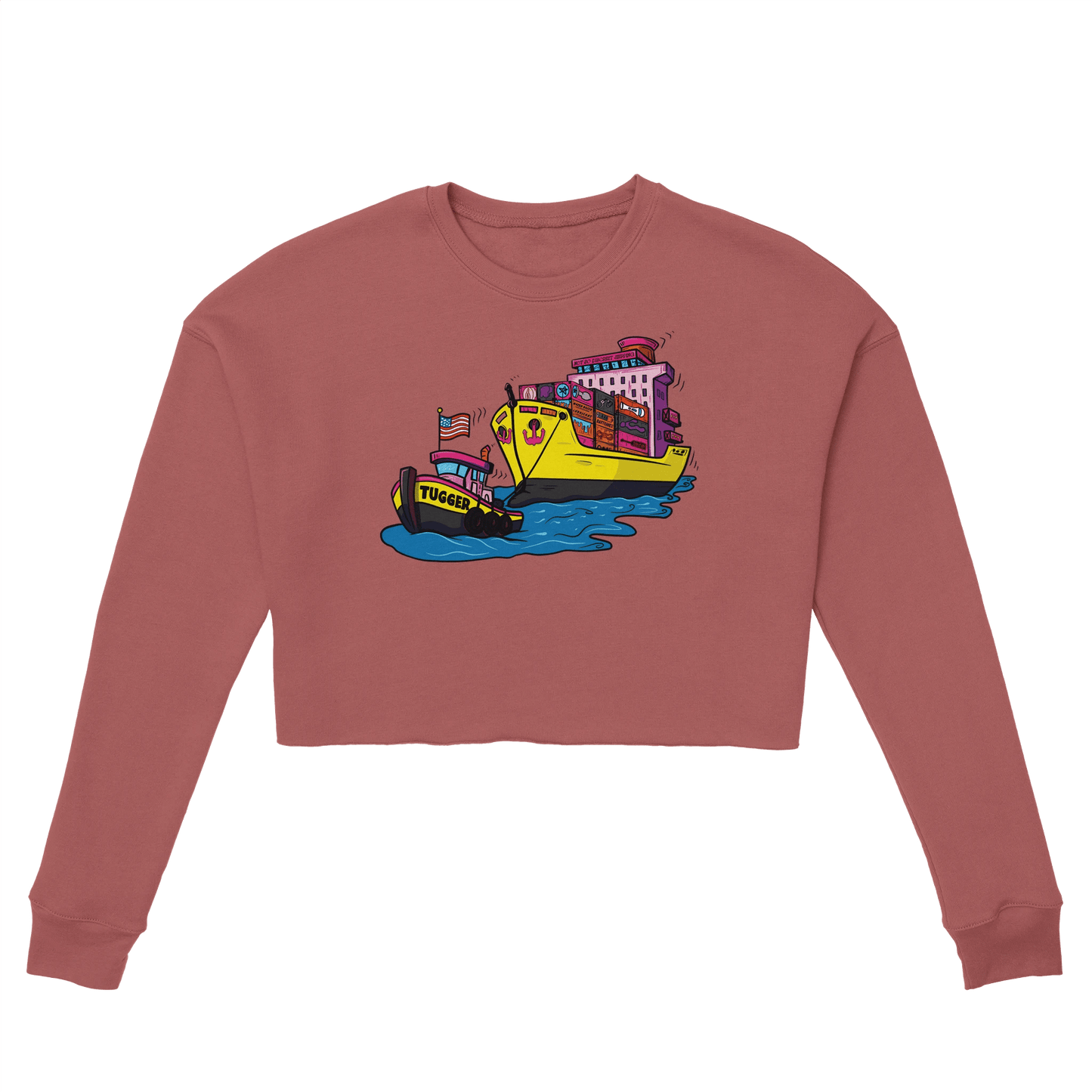 Cheeky Tugger Erotic Nautical Adventure Women's Cropped Sweatshirt | Bella + Canvas 7503 - Urban Muse & Sultry Hues