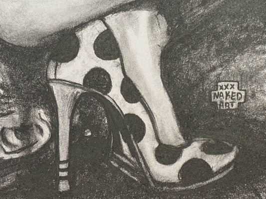 Cute Shoes Sit On My Face 8.5x11" Pencil Drawing - Urban Muse & Sultry Hues