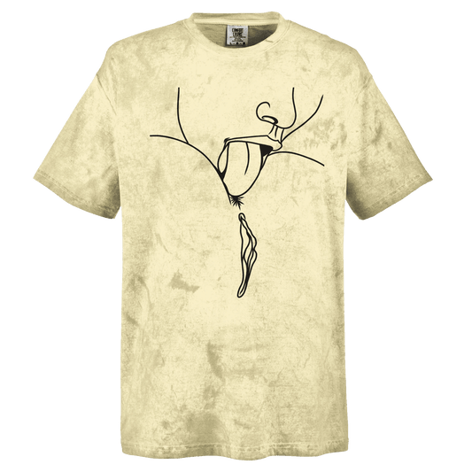 Lick Me – Playful Provocative Graphic Design Unisex Heavyweight Tie-Dye Crewneck T-Shirt | Comfort Colors 1745 - Urban Muse & Sultry Hues