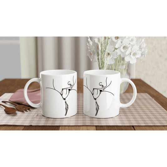 Lick Me – Playful Provocative Graphic Design White 11oz Ceramic Mug - Urban Muse & Sultry Hues