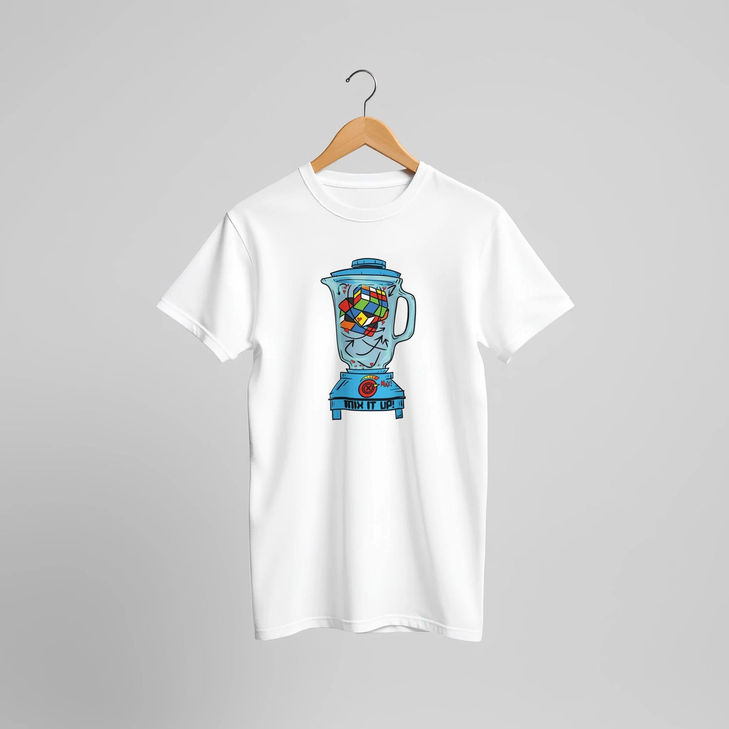 Mix It Up! Rubik's Cube Blender Tee | Bella Canvas 3001 | Vibrant Puzzle Art for Creators & Problem Solvers - Urban Muse & Sultry Hues