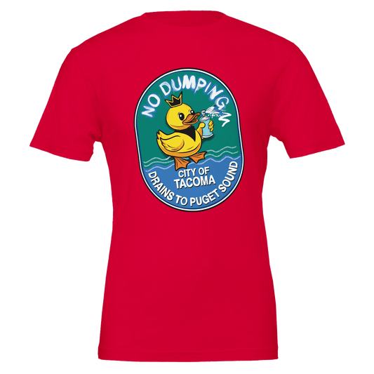 No Dumping Drains to Puget Sound T-Shirt - Tacoma City Storm Drain Awareness Design - Urban Muse & Sultry Hues