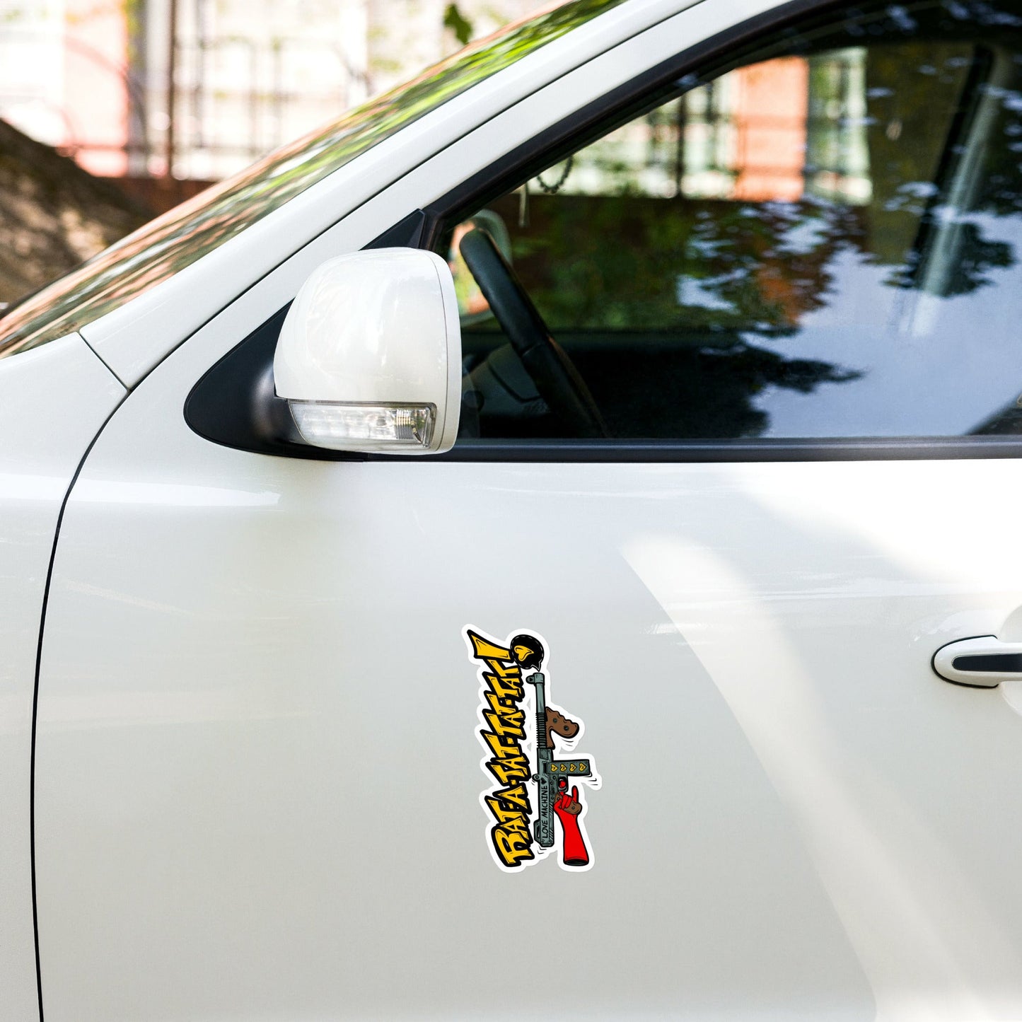Rat - A - Tat - Tat Pop Art Love Machine Tommy Gun Kiss - cut vinyl decals - Urban Muse & Sultry Hues