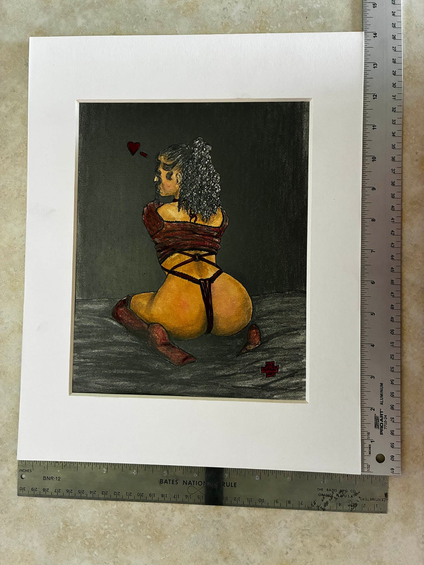 Red Thong Cute Booty Babe 8x10" - Urban Muse & Sultry Hues