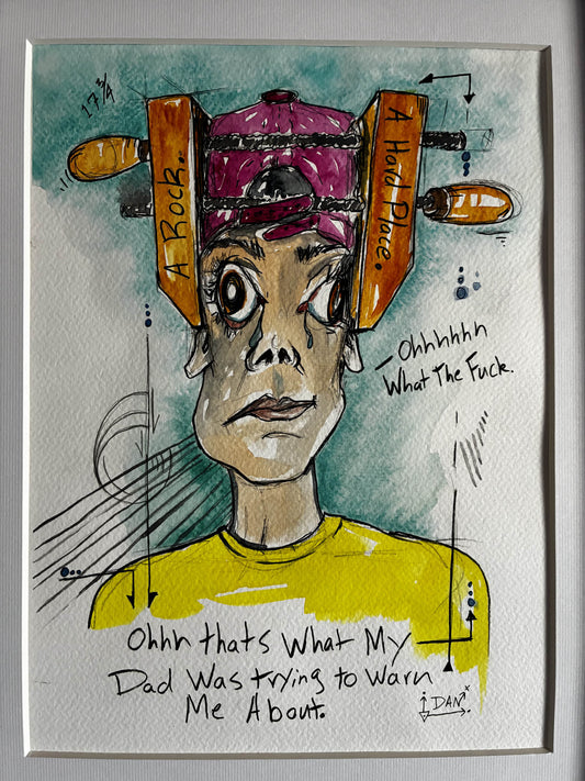 Stuck Between a Rock and a Hard Place Watercolor - Urban Muse & Sultry Hues