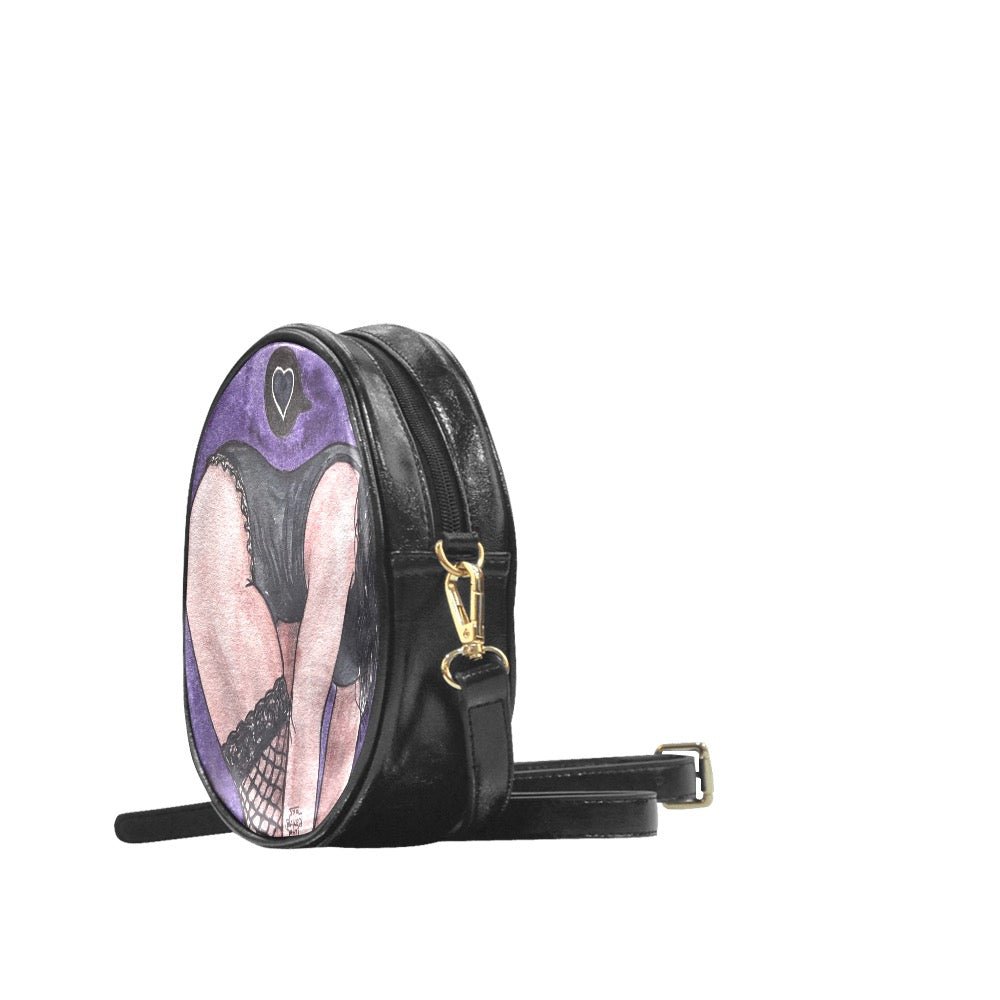 Sultry Purple Booty Babe Round Messenger Bag - Urban Muse & Sultry Hues