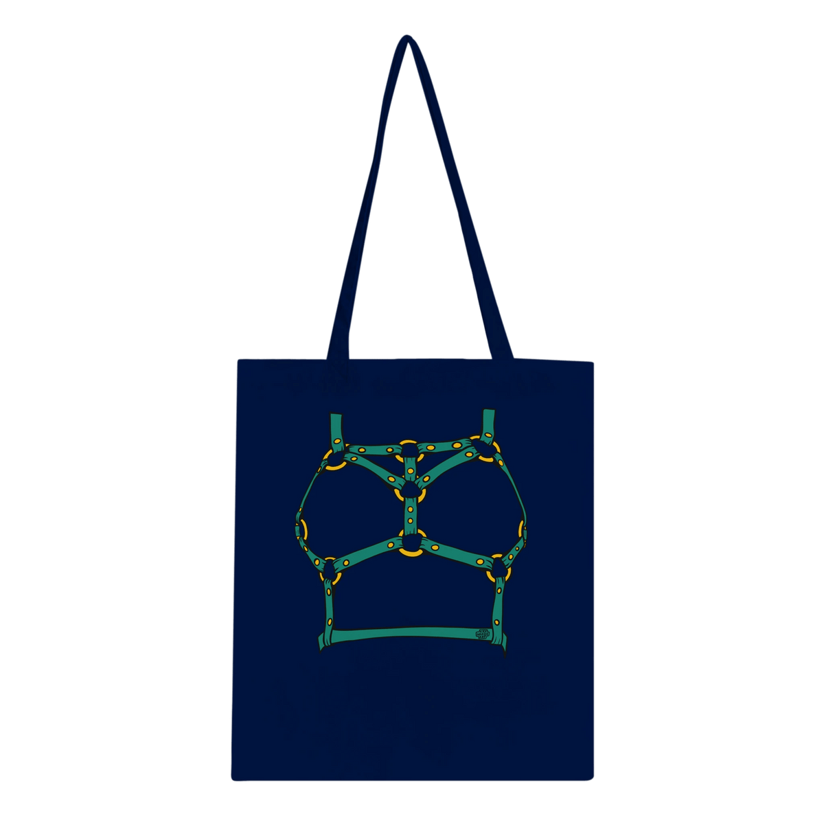 Sultry Teal Harness Straps & Golden Rings – Erotic Bondage Illustration Classic Tote Bag - Urban Muse & Sultry Hues