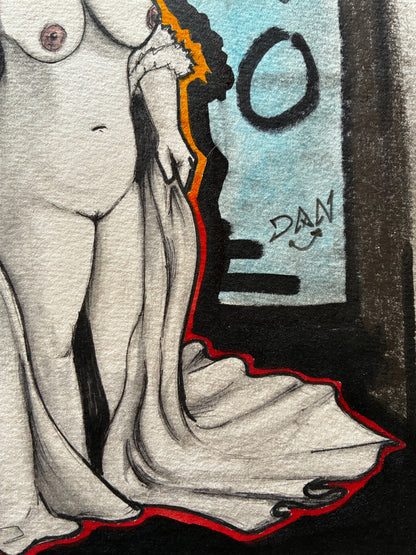 Muse in Motion — Mixed Media Portrait