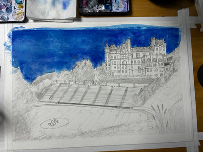 Stadium High in Watercolor