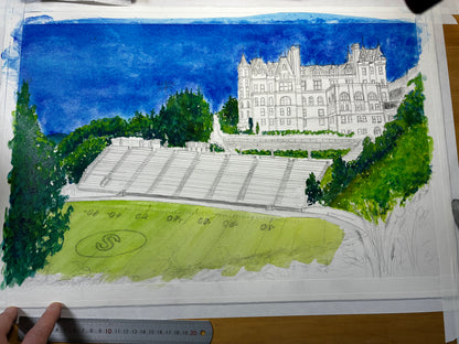 Stadium High in Watercolor