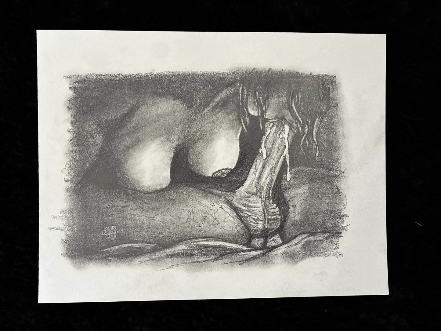 Juicy Blow Job Erotic Pencil Drawing – 8x10