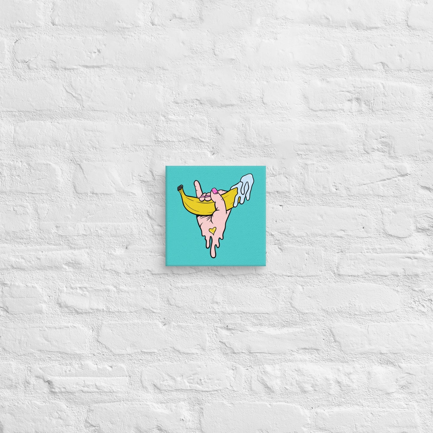 Banana Babe – Playful Hand & Banana Erotic Pop Art Canvas - Urban Muse & Sultry Hues