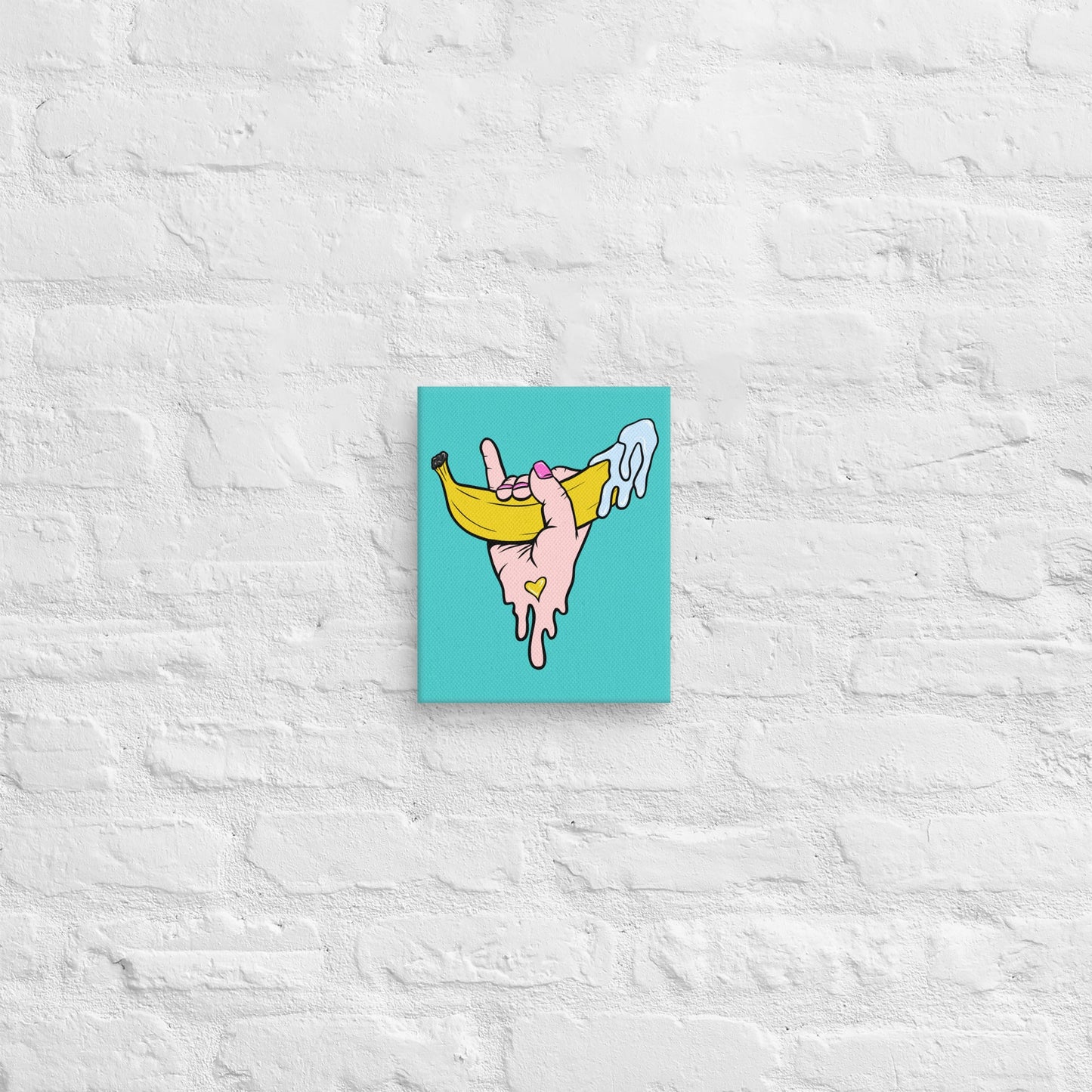 Banana Babe – Playful Hand & Banana Erotic Pop Art Canvas - Urban Muse & Sultry Hues