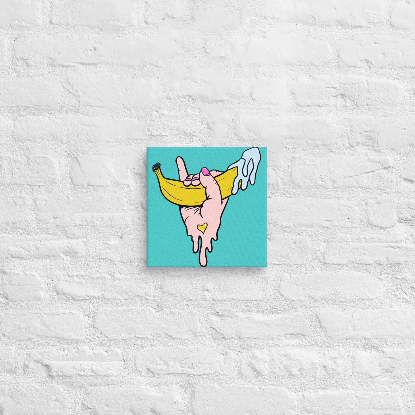 Banana Babe – Playful Hand & Banana Erotic Pop Art Canvas - Urban Muse & Sultry Hues