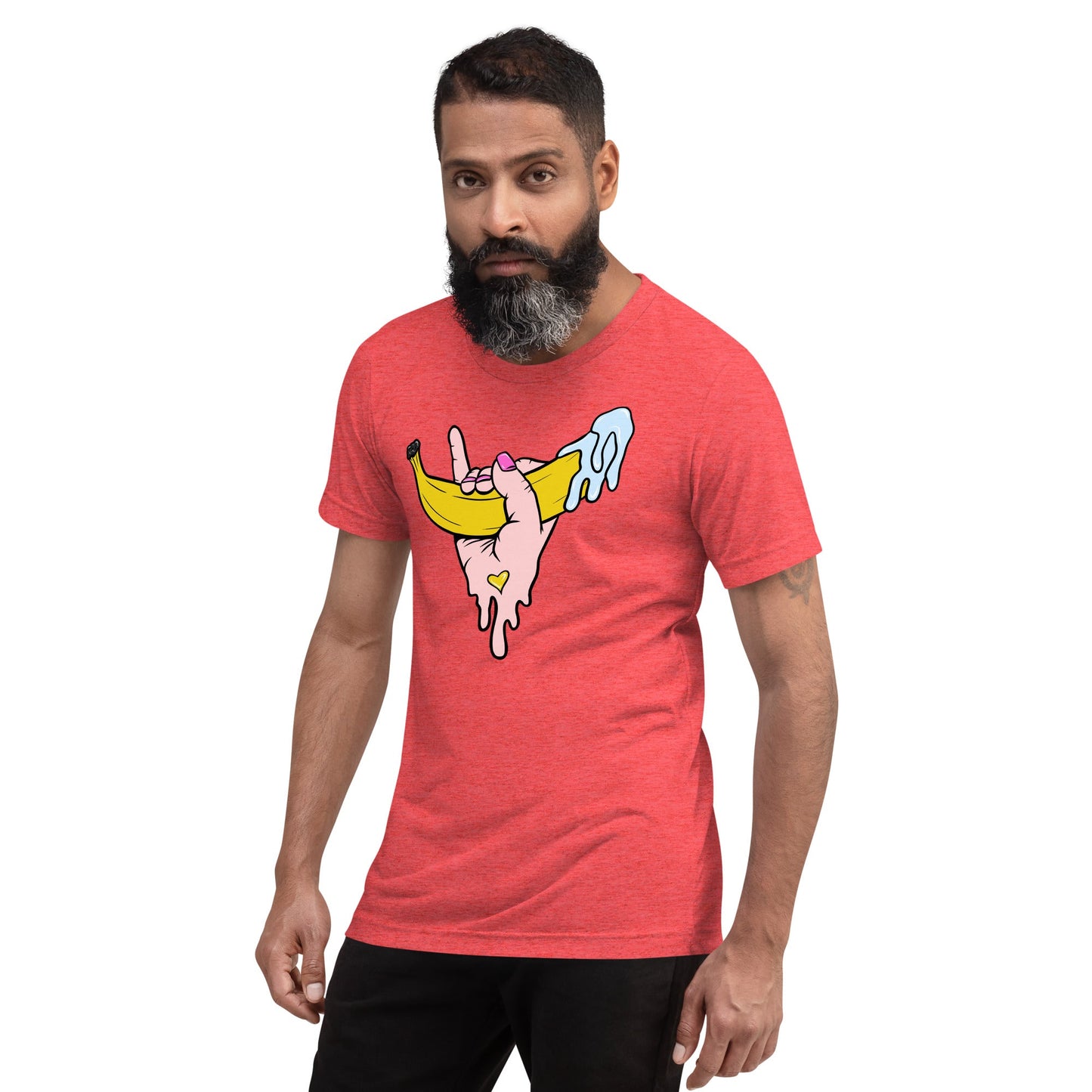Banana Babe – Playful Hand & Banana Erotic Pop Art Short sleeve t-shirt - Urban Muse & Sultry Hues