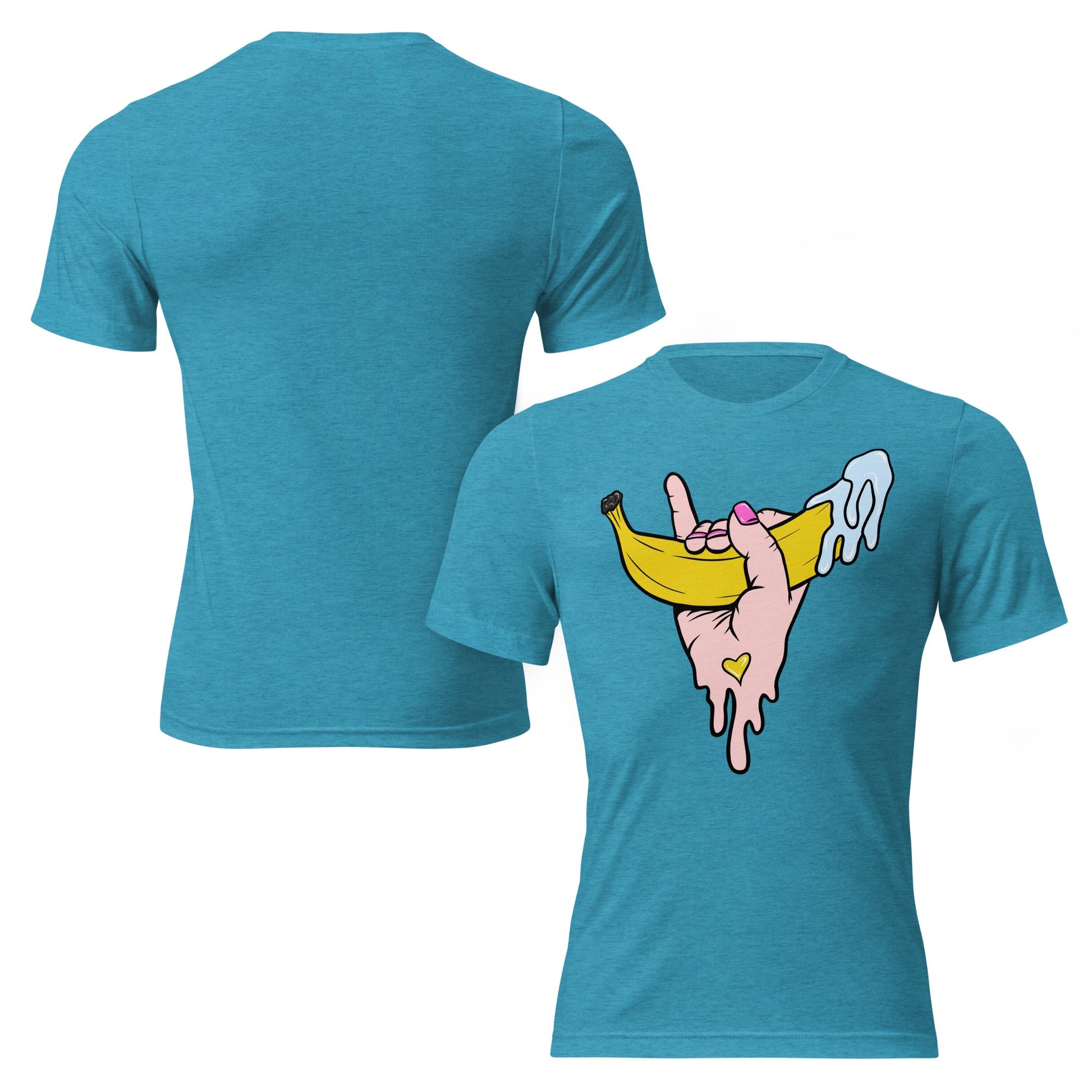Banana Babe – Playful Hand & Banana Erotic Pop Art Short sleeve t-shirt - Urban Muse & Sultry Hues