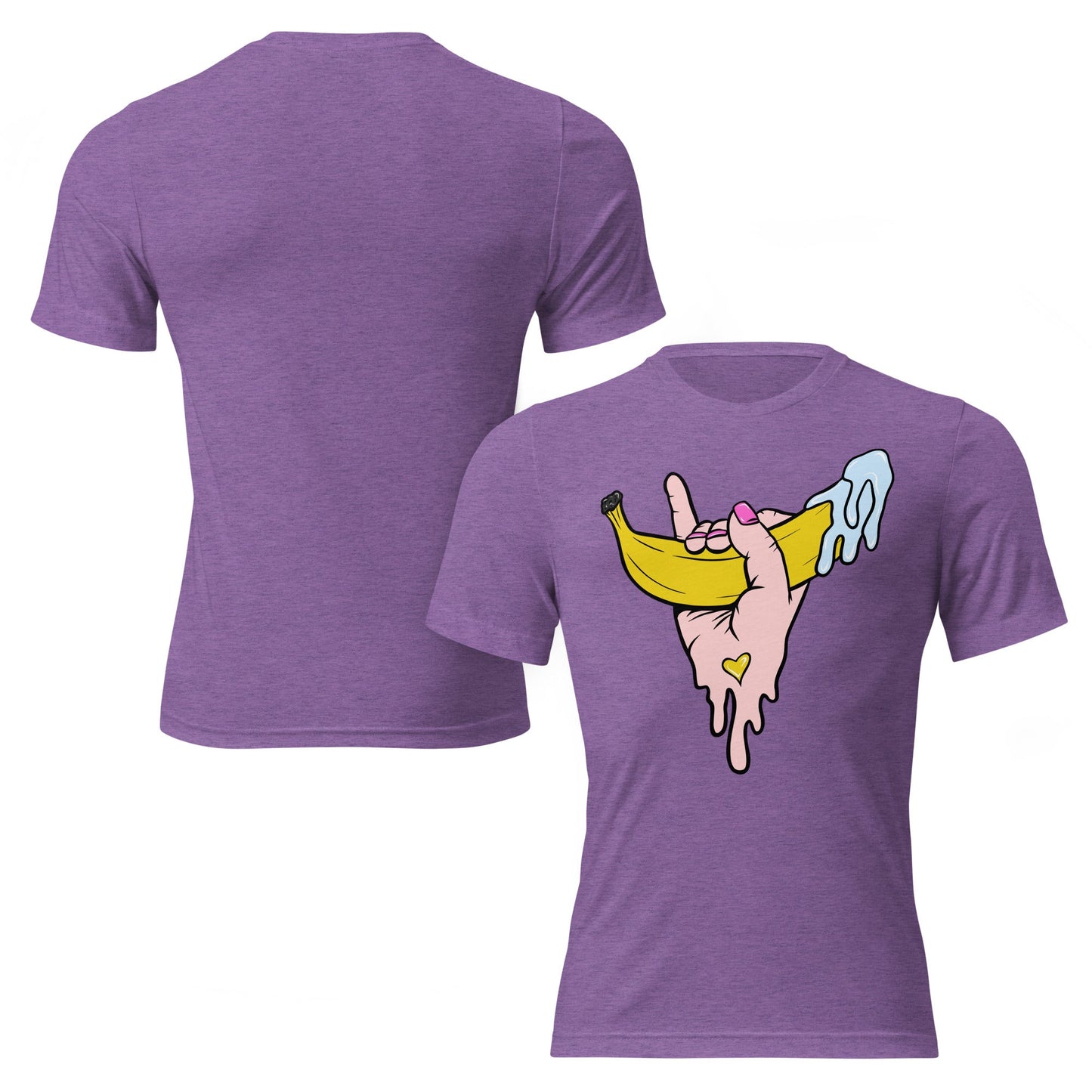 Banana Babe – Playful Hand & Banana Erotic Pop Art Short sleeve t-shirt - Urban Muse & Sultry Hues
