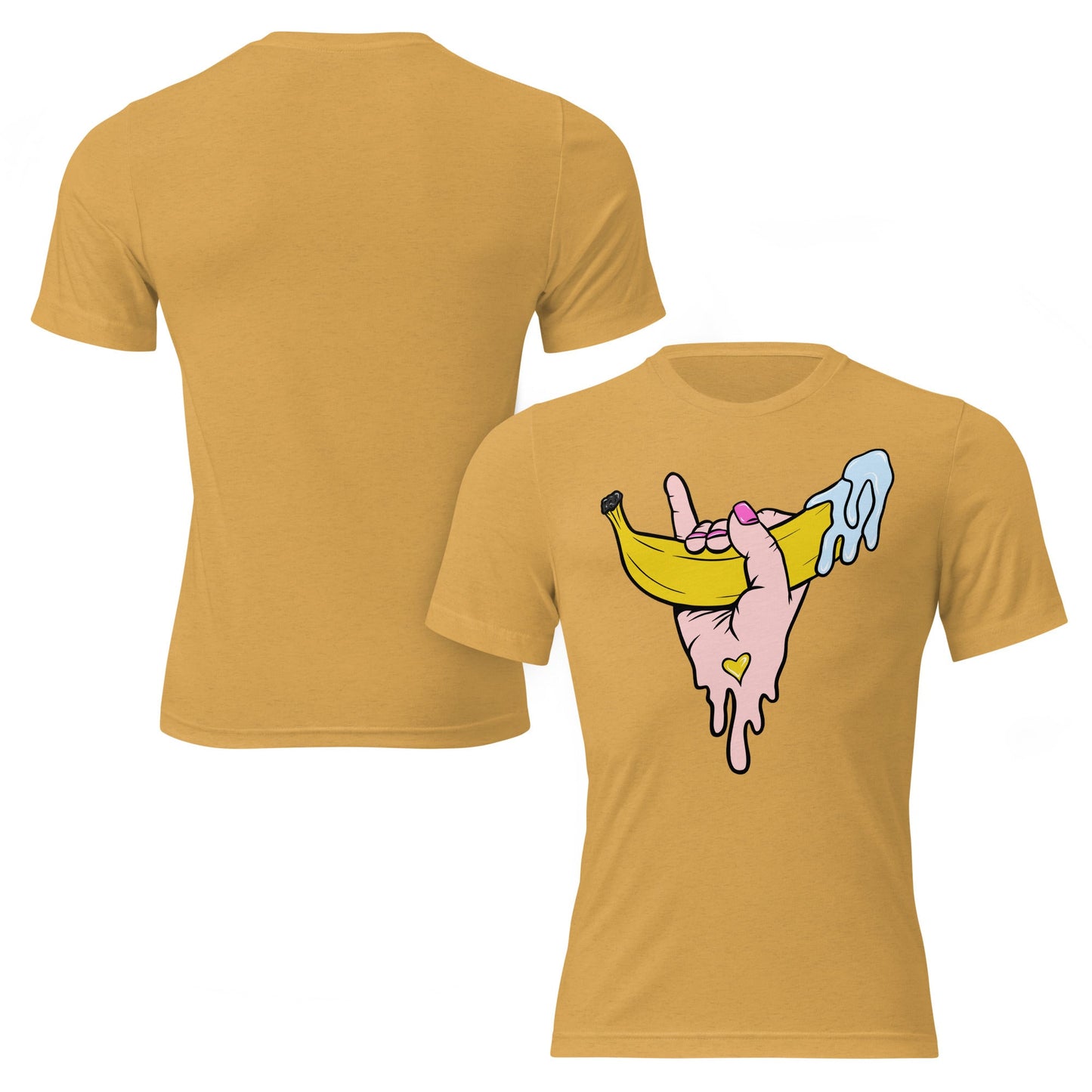 Banana Babe – Playful Hand & Banana Erotic Pop Art Short sleeve t-shirt - Urban Muse & Sultry Hues