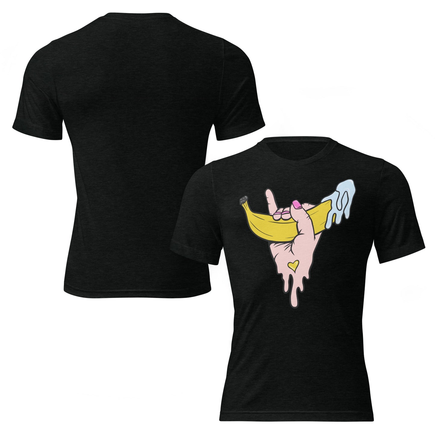 Banana Babe – Playful Hand & Banana Erotic Pop Art Short sleeve t-shirt - Urban Muse & Sultry Hues