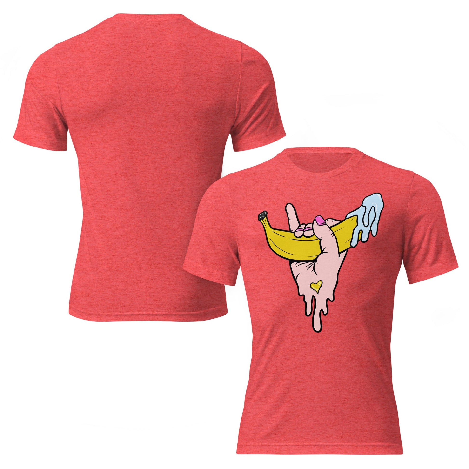 Banana Babe – Playful Hand & Banana Erotic Pop Art Short sleeve t-shirt - Urban Muse & Sultry Hues