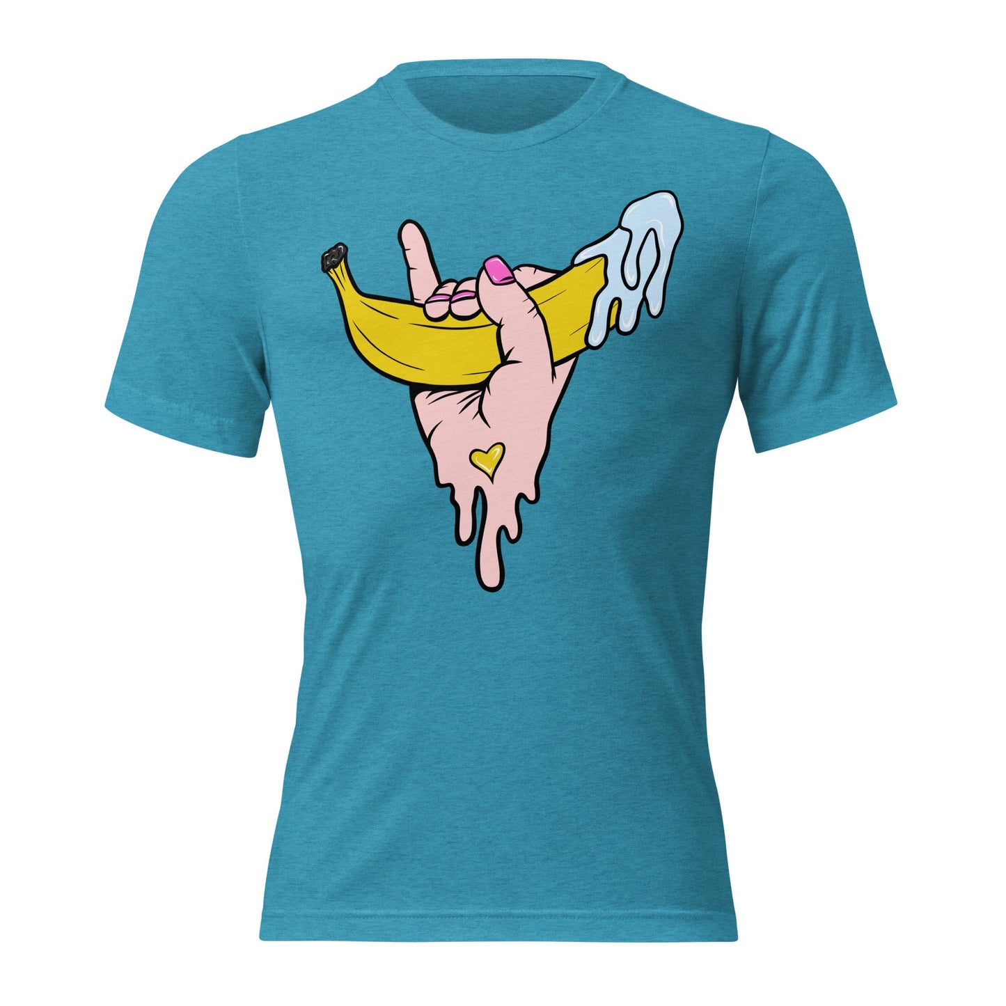 Banana Babe – Playful Hand & Banana Erotic Pop Art Short sleeve t-shirt - Urban Muse & Sultry Hues