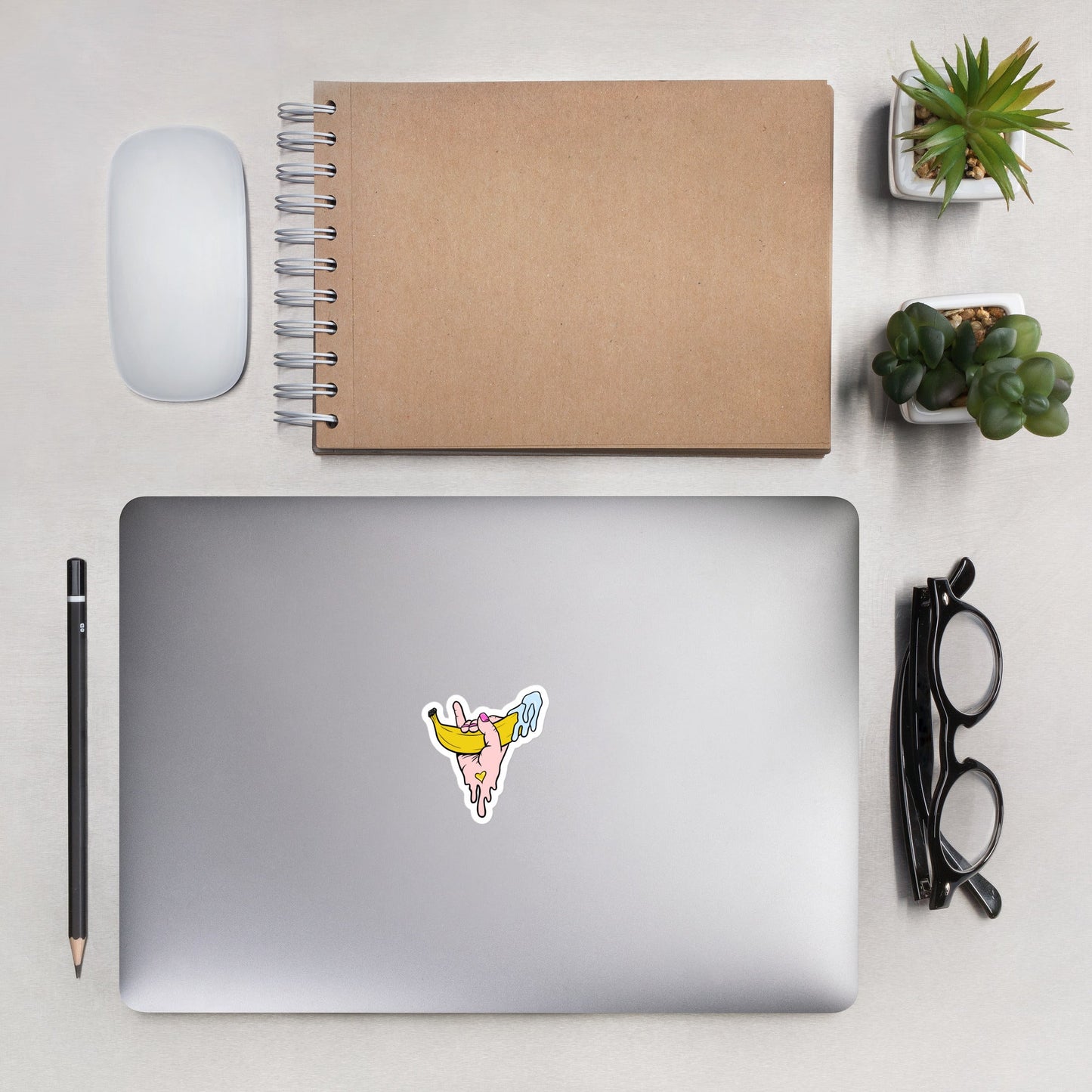 Banana Babe – Playful Hand & Banana Erotic Pop Art Sticker - Urban Muse & Sultry Hues