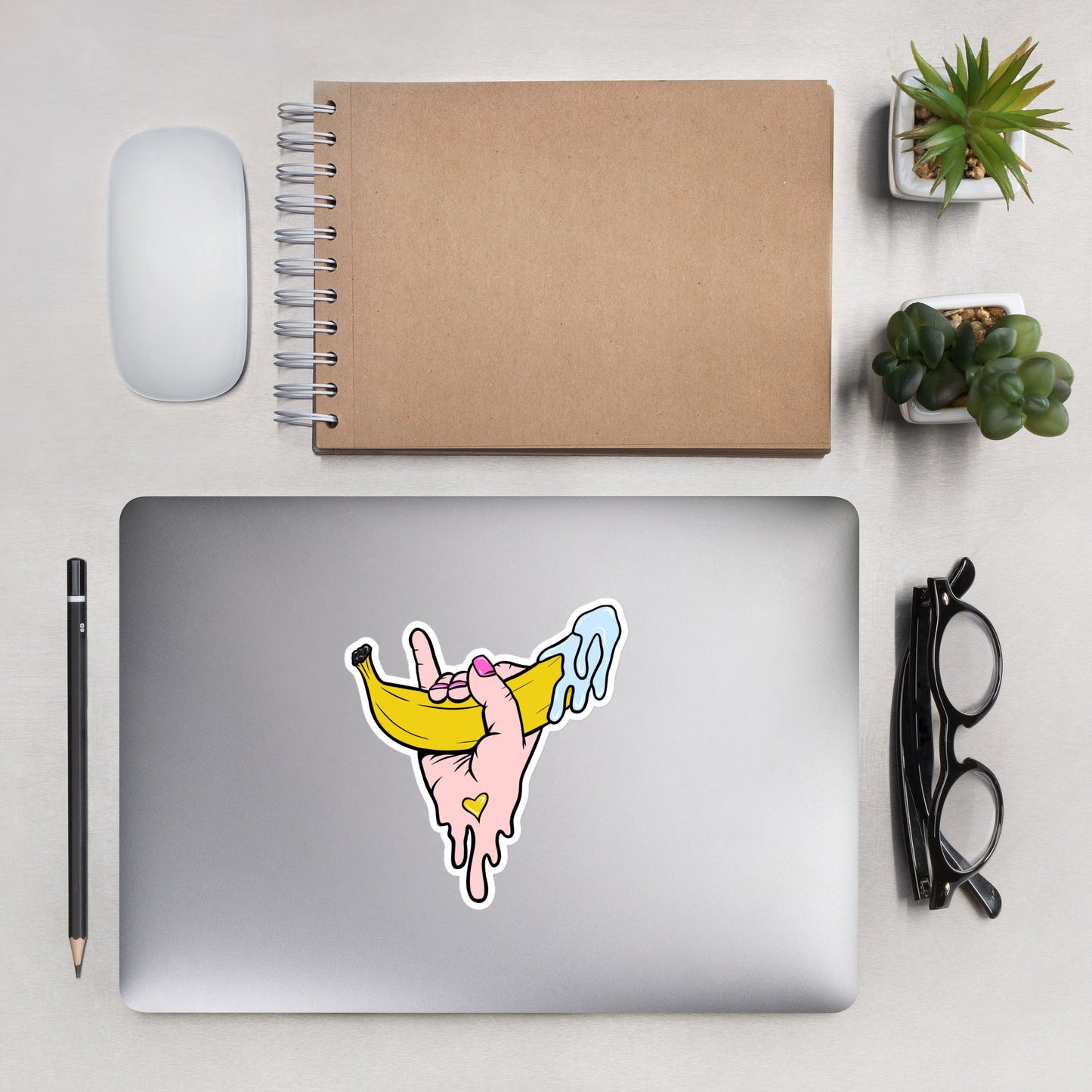 Banana Babe – Playful Hand & Banana Erotic Pop Art Sticker - Urban Muse & Sultry Hues