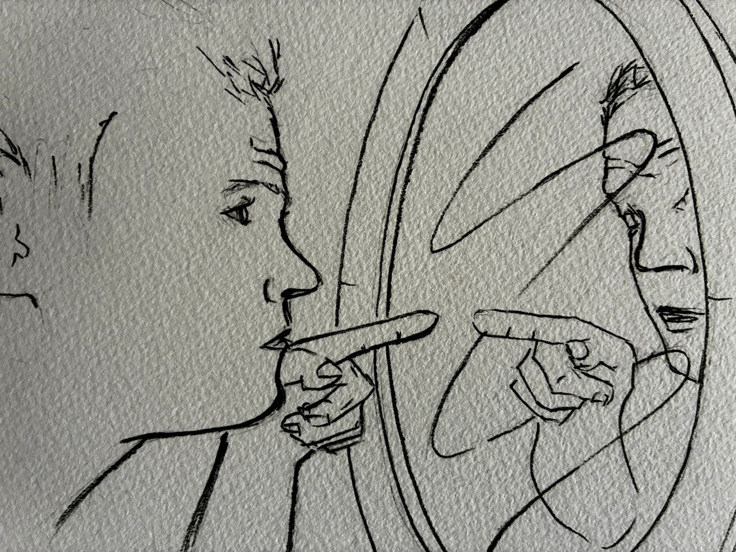 Business Meeting Room A.K.A. Bathroom – Entrepreneur Pen Drawing - Urban Muse & Sultry Hues