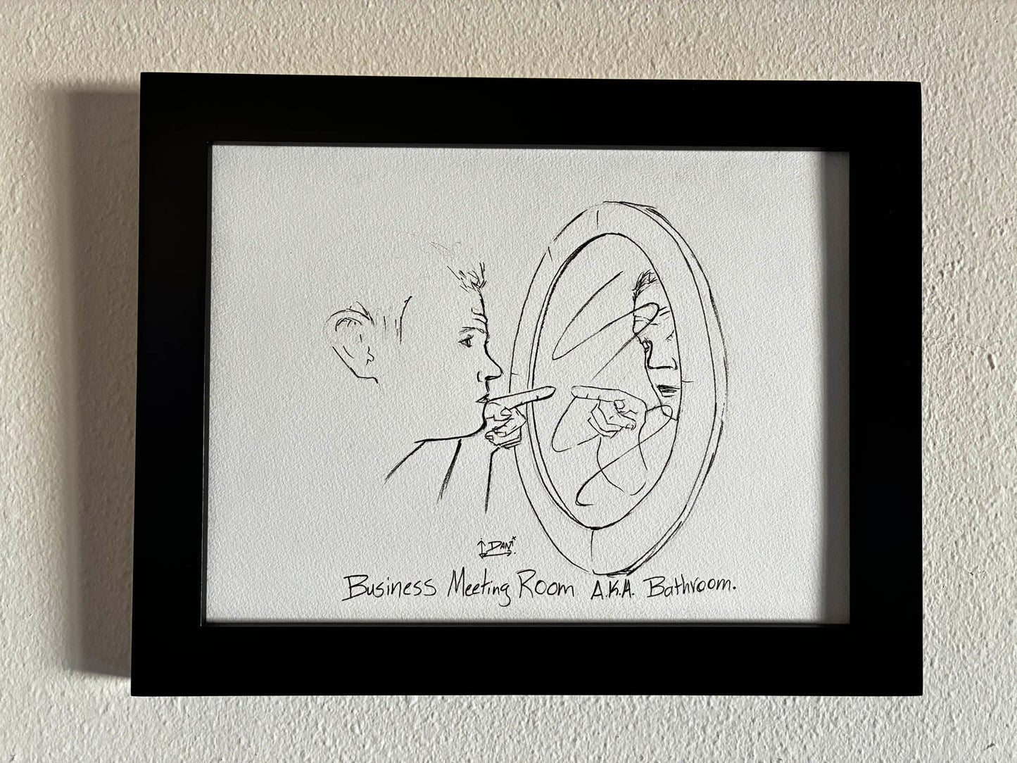 Business Meeting Room A.K.A. Bathroom – Entrepreneur Pen Drawing - Urban Muse & Sultry Hues