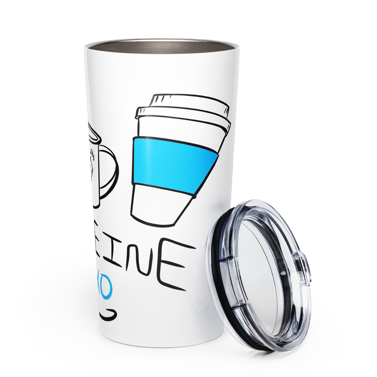 “Caffeine XOXO” Tapered stainless steel tumbler - Urban Muse & Sultry Hues