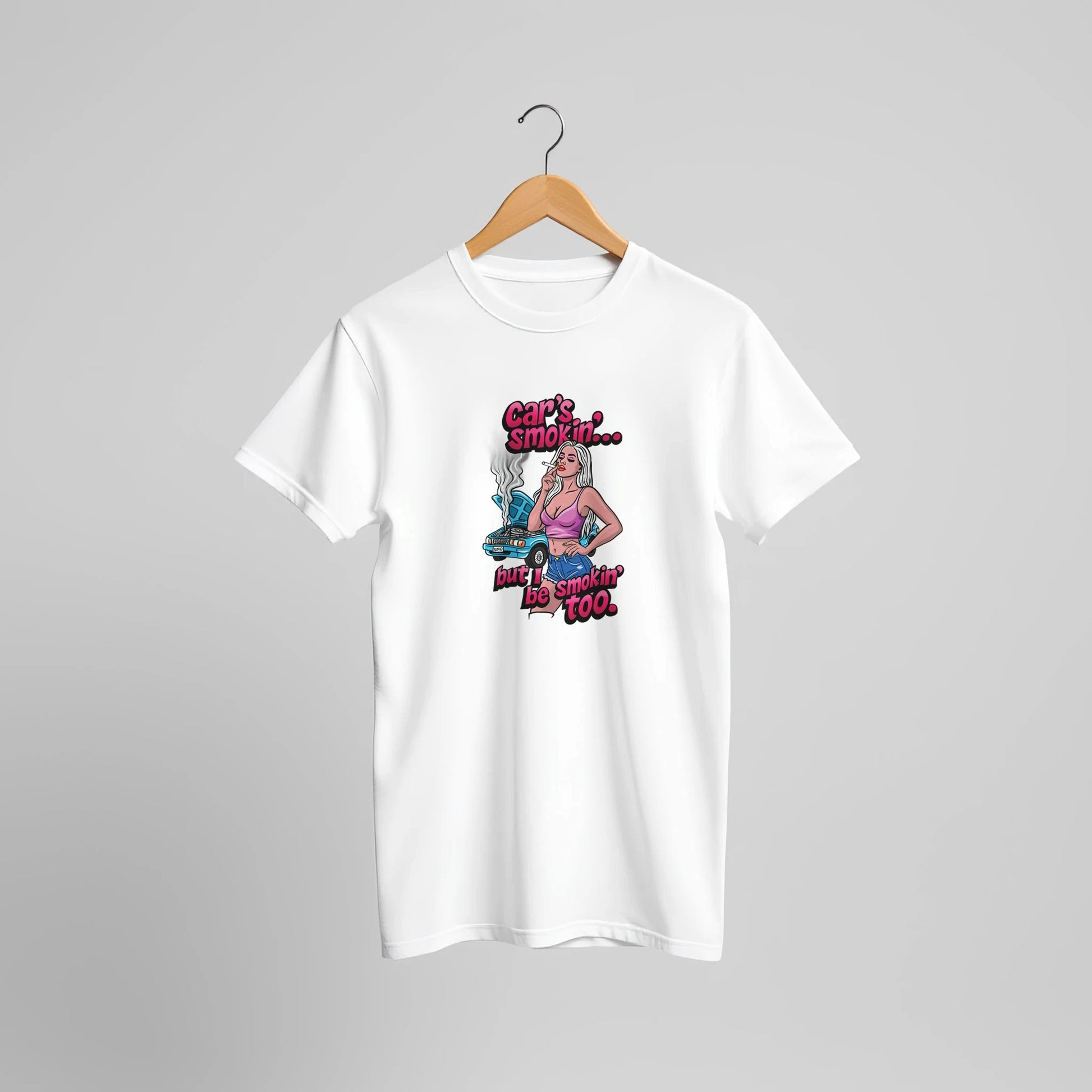 Car's Smokin' But I Be Smokin' Too Pin - Up Tee – Unisex Bella+Canvas 3001 - Urban Muse & Sultry Hues