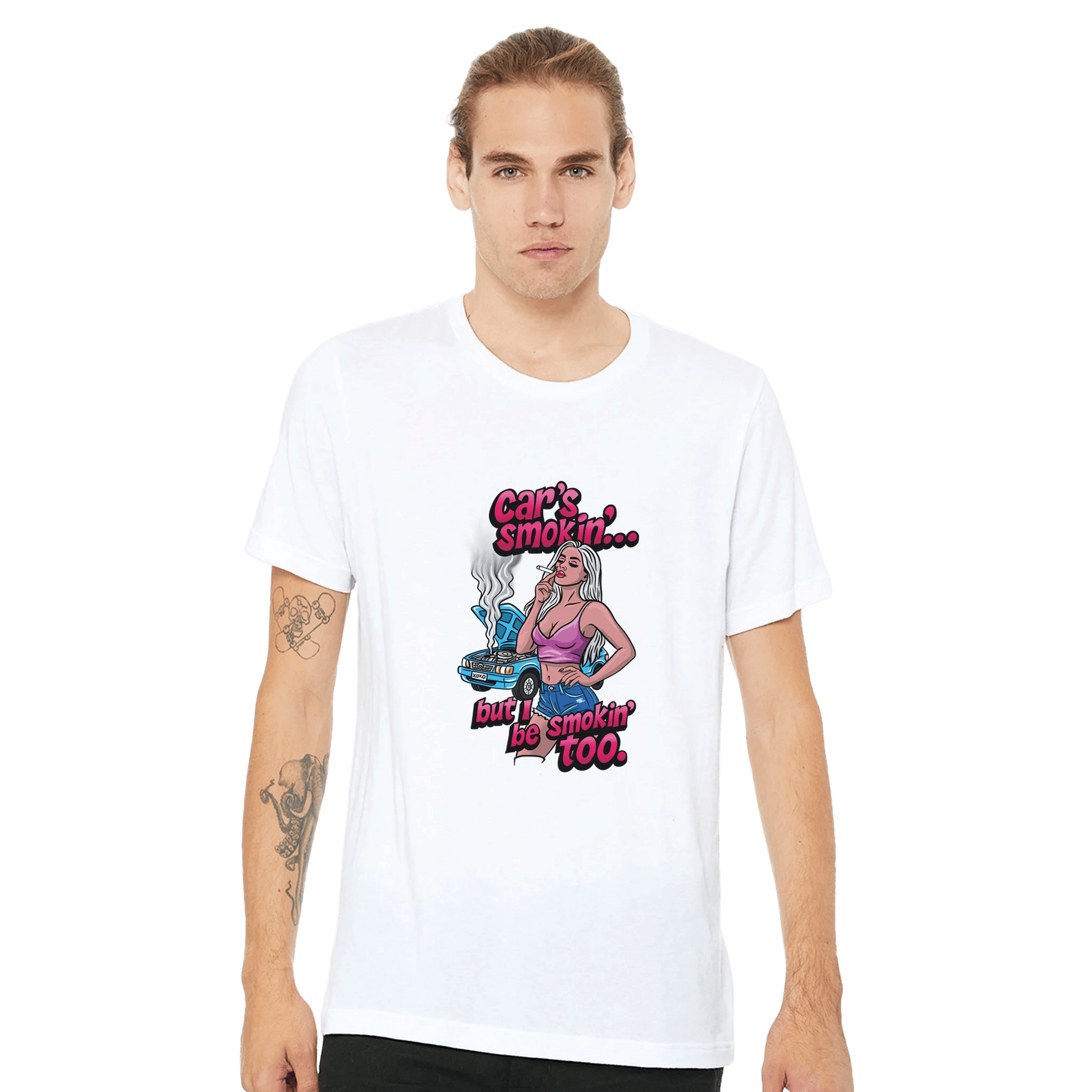 Car's Smokin' But I Be Smokin' Too Pin - Up Tee – Unisex Bella+Canvas 3001 - Urban Muse & Sultry Hues
