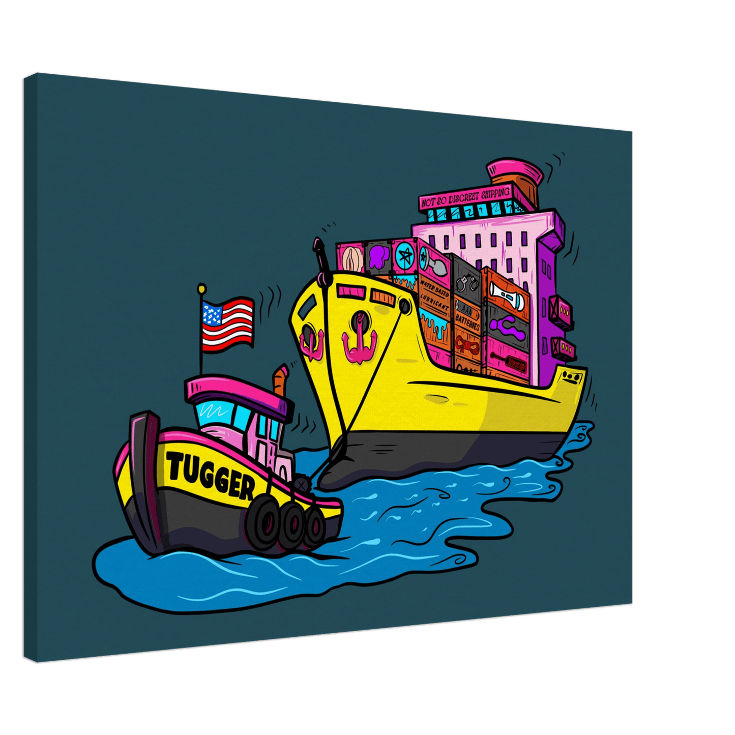 Cheeky Tugger Erotic Nautical Adventure Canvas - Urban Muse & Sultry Hues