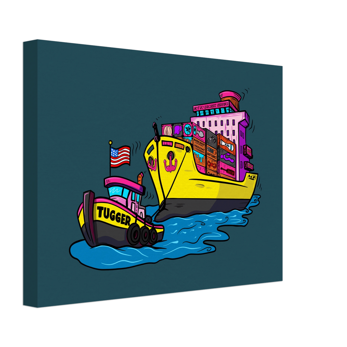 Cheeky Tugger Erotic Nautical Adventure Canvas - Urban Muse & Sultry Hues