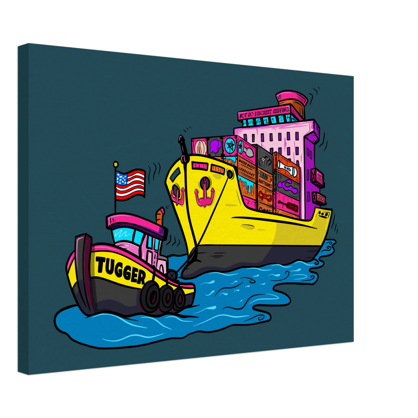 Cheeky Tugger Erotic Nautical Adventure Canvas - Urban Muse & Sultry Hues
