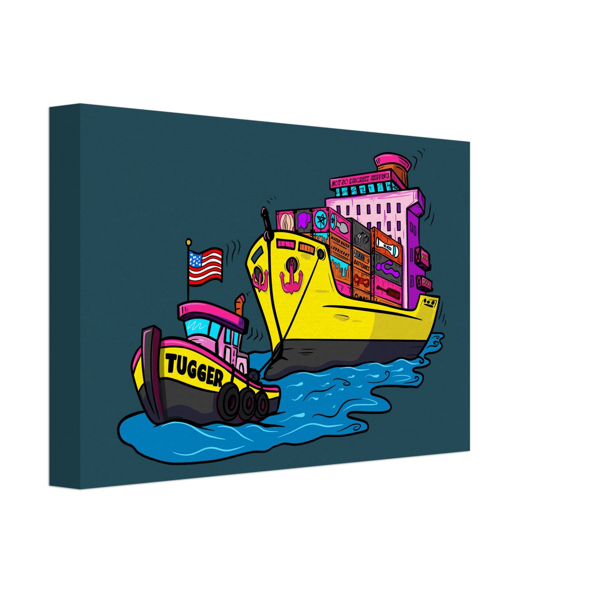 Cheeky Tugger Erotic Nautical Adventure Canvas - Urban Muse & Sultry Hues