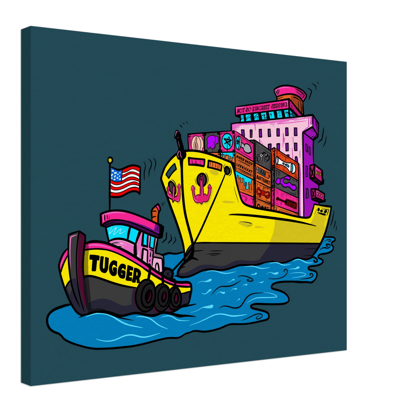 Cheeky Tugger Erotic Nautical Adventure Canvas - Urban Muse & Sultry Hues