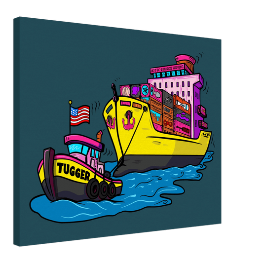 Cheeky Tugger Erotic Nautical Adventure Canvas - Urban Muse & Sultry Hues