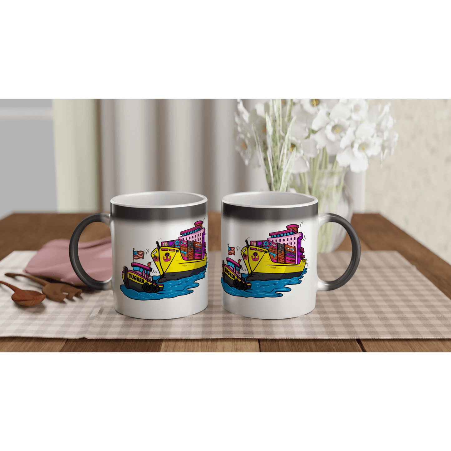Cheeky Tugger Erotic Nautical Adventure Magic 11oz Ceramic Mug - Urban Muse & Sultry Hues