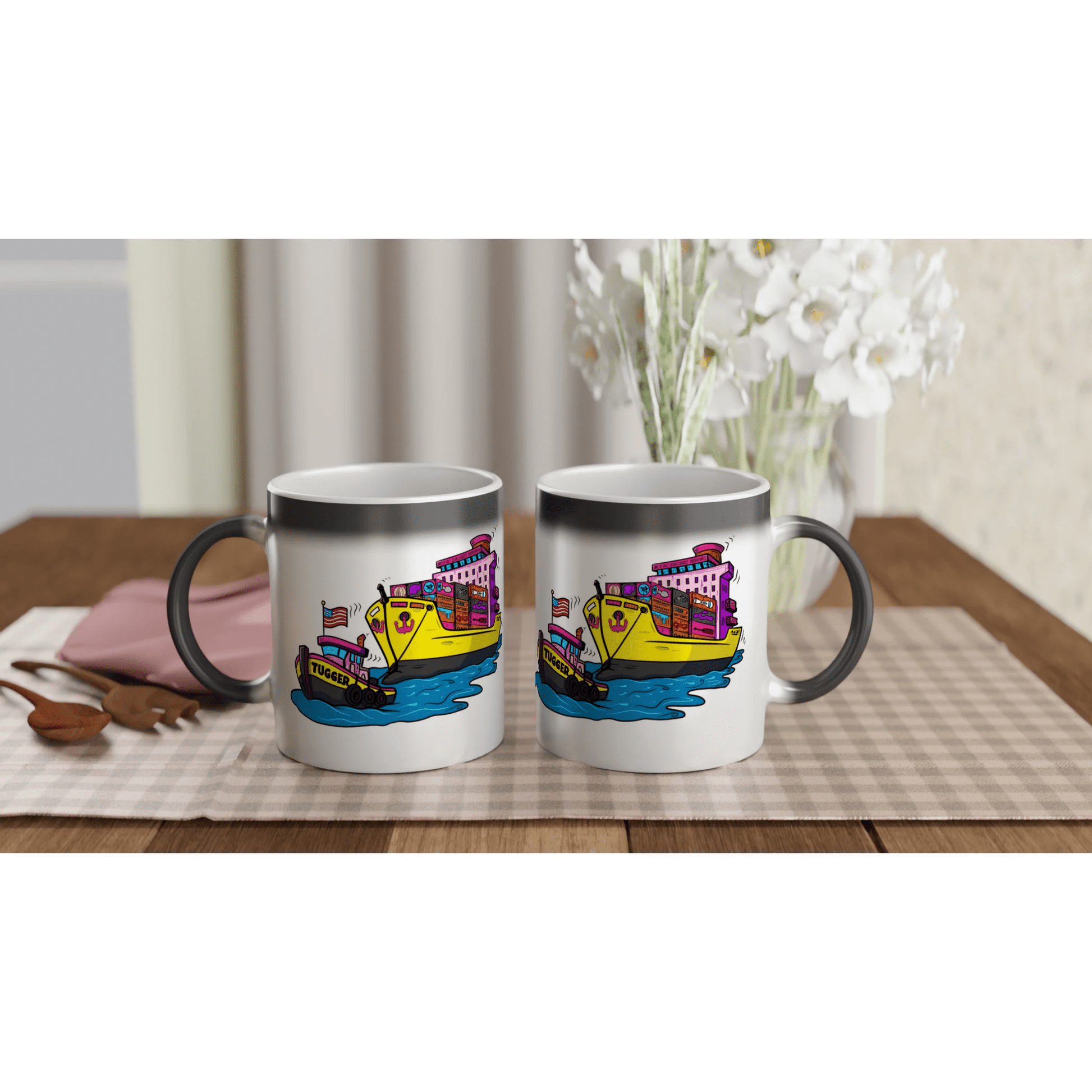 Cheeky Tugger Erotic Nautical Adventure Magic 11oz Ceramic Mug - Urban Muse & Sultry Hues