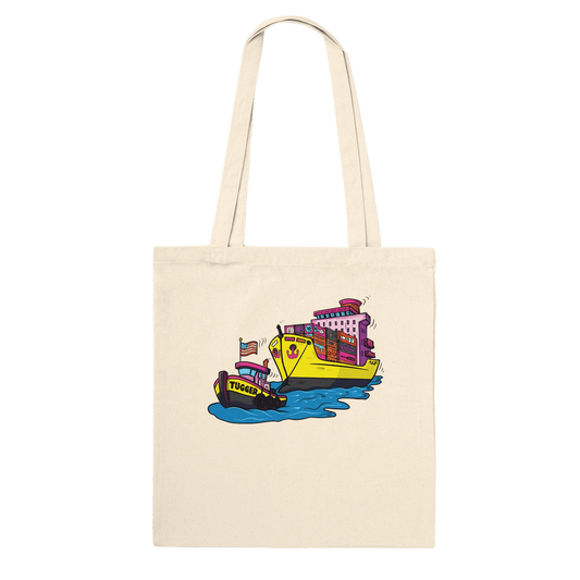 Cheeky Tugger Erotic Nautical Adventure Premium Tote Bag - Urban Muse & Sultry Hues