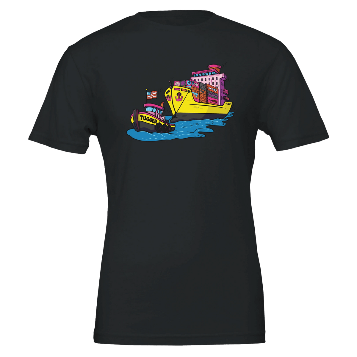 Cheeky Tugger Erotic Nautical Adventure Premium Unisex Crewneck T-shirt | Bella + Canvas 3001 - Urban Muse & Sultry Hues