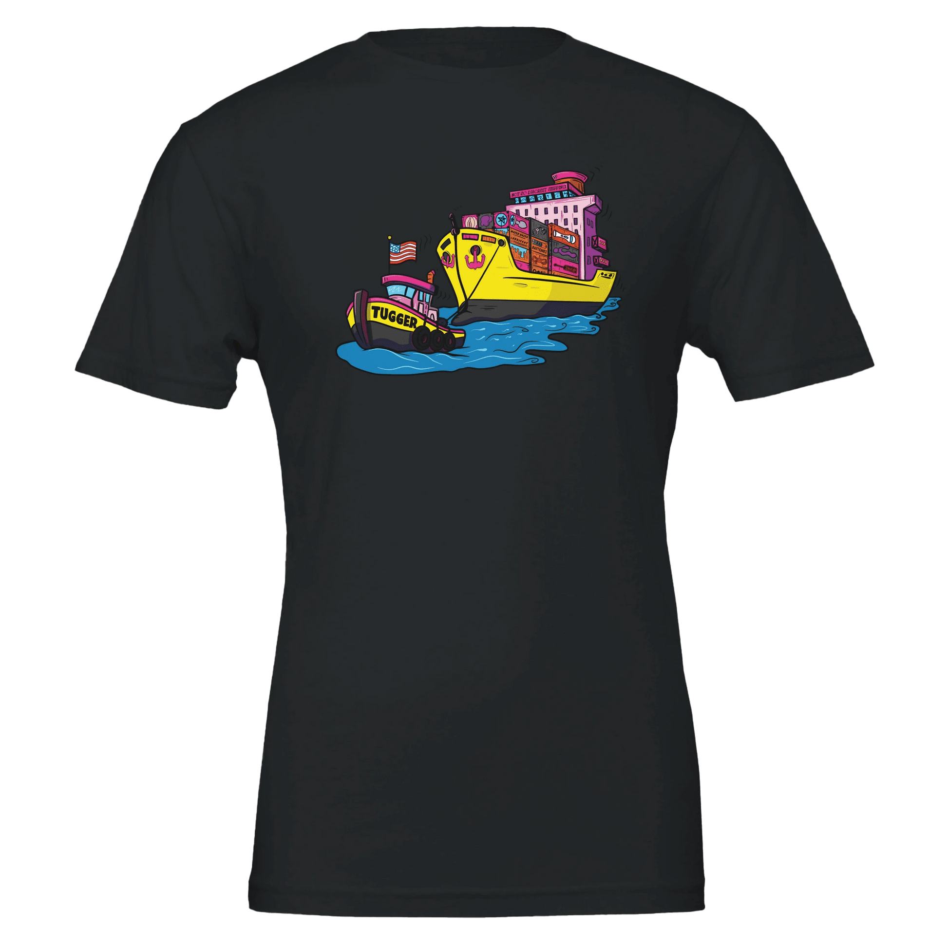 Cheeky Tugger Erotic Nautical Adventure Premium Unisex Crewneck T-shirt | Bella + Canvas 3001 - Urban Muse & Sultry Hues
