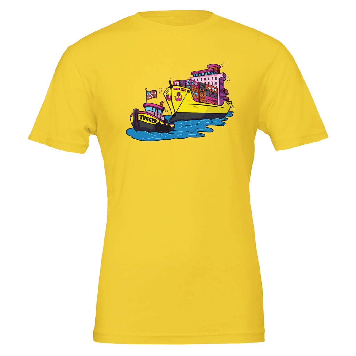 Cheeky Tugger Erotic Nautical Adventure Premium Unisex Crewneck T-shirt | Bella + Canvas 3001 - Urban Muse & Sultry Hues