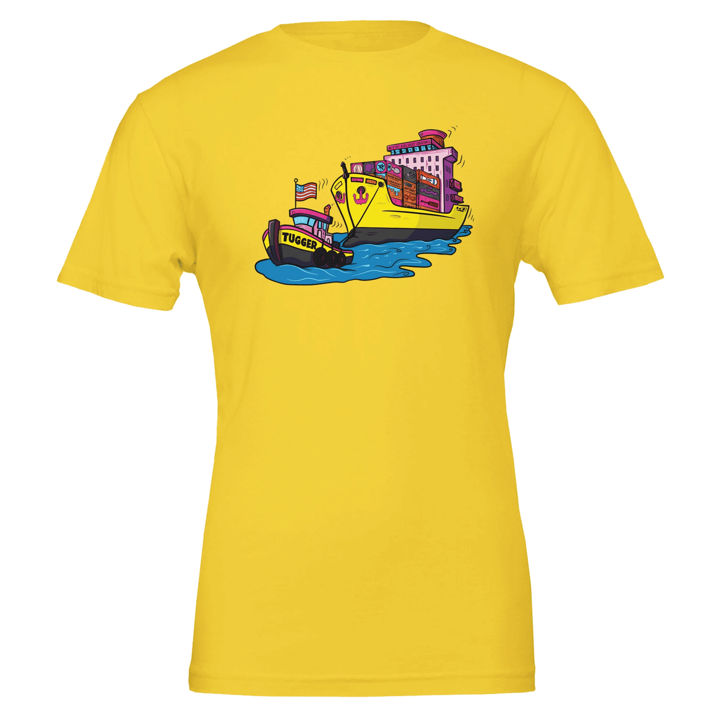 Cheeky Tugger Erotic Nautical Adventure Premium Unisex Crewneck T-shirt | Bella + Canvas 3001 - Urban Muse & Sultry Hues