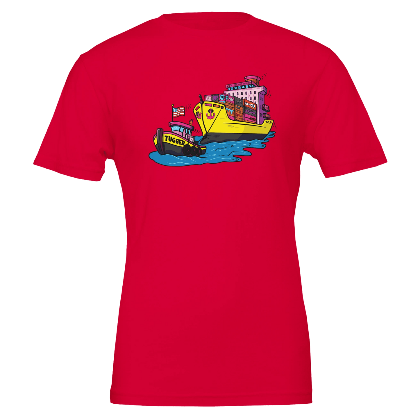 Cheeky Tugger Erotic Nautical Adventure Premium Unisex Crewneck T-shirt | Bella + Canvas 3001 - Urban Muse & Sultry Hues