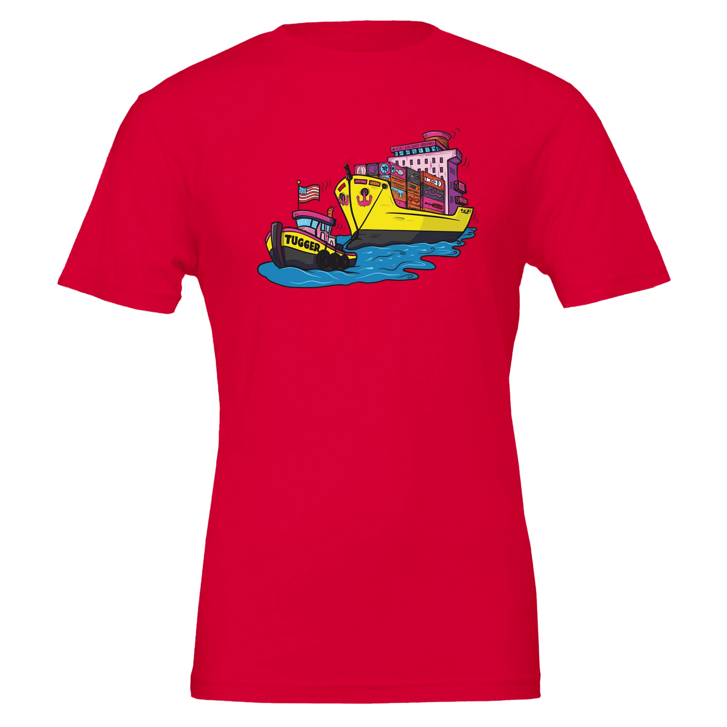 Cheeky Tugger Erotic Nautical Adventure Premium Unisex Crewneck T-shirt | Bella + Canvas 3001 - Urban Muse & Sultry Hues