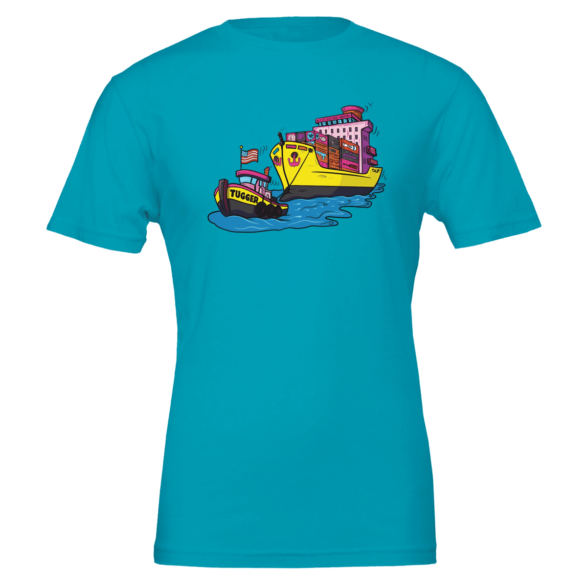 Cheeky Tugger Erotic Nautical Adventure Premium Unisex Crewneck T-shirt | Bella + Canvas 3001 - Urban Muse & Sultry Hues