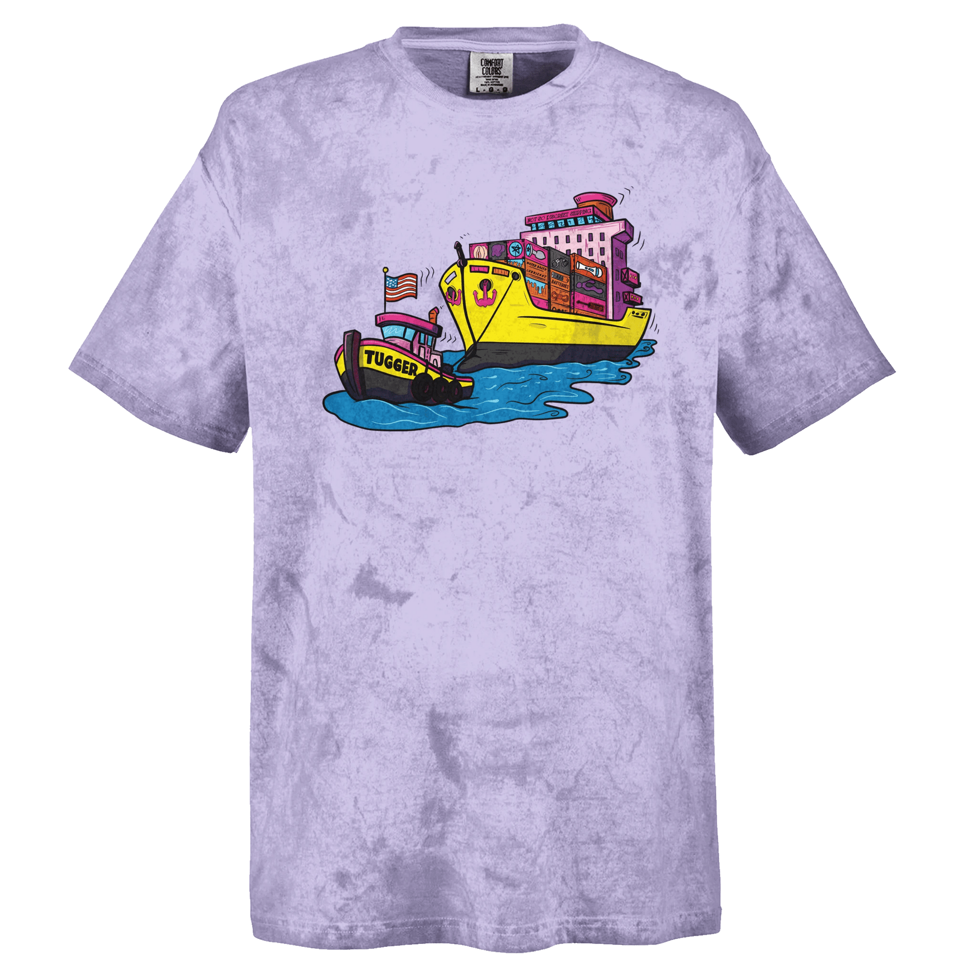 Cheeky Tugger Erotic Nautical Adventure Unisex Heavyweight Tie-Dye Crewneck T-Shirt | Comfort Colors 1745 - Urban Muse & Sultry Hues