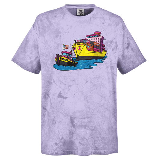 Cheeky Tugger Erotic Nautical Adventure Unisex Heavyweight Tie-Dye Crewneck T-Shirt | Comfort Colors 1745 - Urban Muse & Sultry Hues